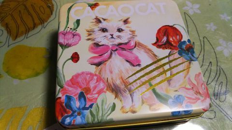 妻へのお土産はCACAOCAT缶のチョコレートにしました。