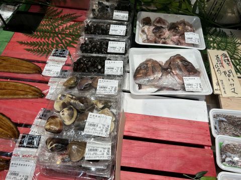 道の駅で魚介類も売っているとは。すげえ。真鯛のアラ196円と215円。茨城県産はまぐり小(8個入り?)1045円。3個入り(?)は586円。スーパーで半額を狙いたい(笑)。