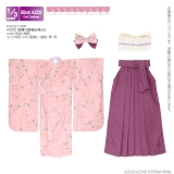 AZO2 桜舞う振袖＆袴set　桜色×梅紫