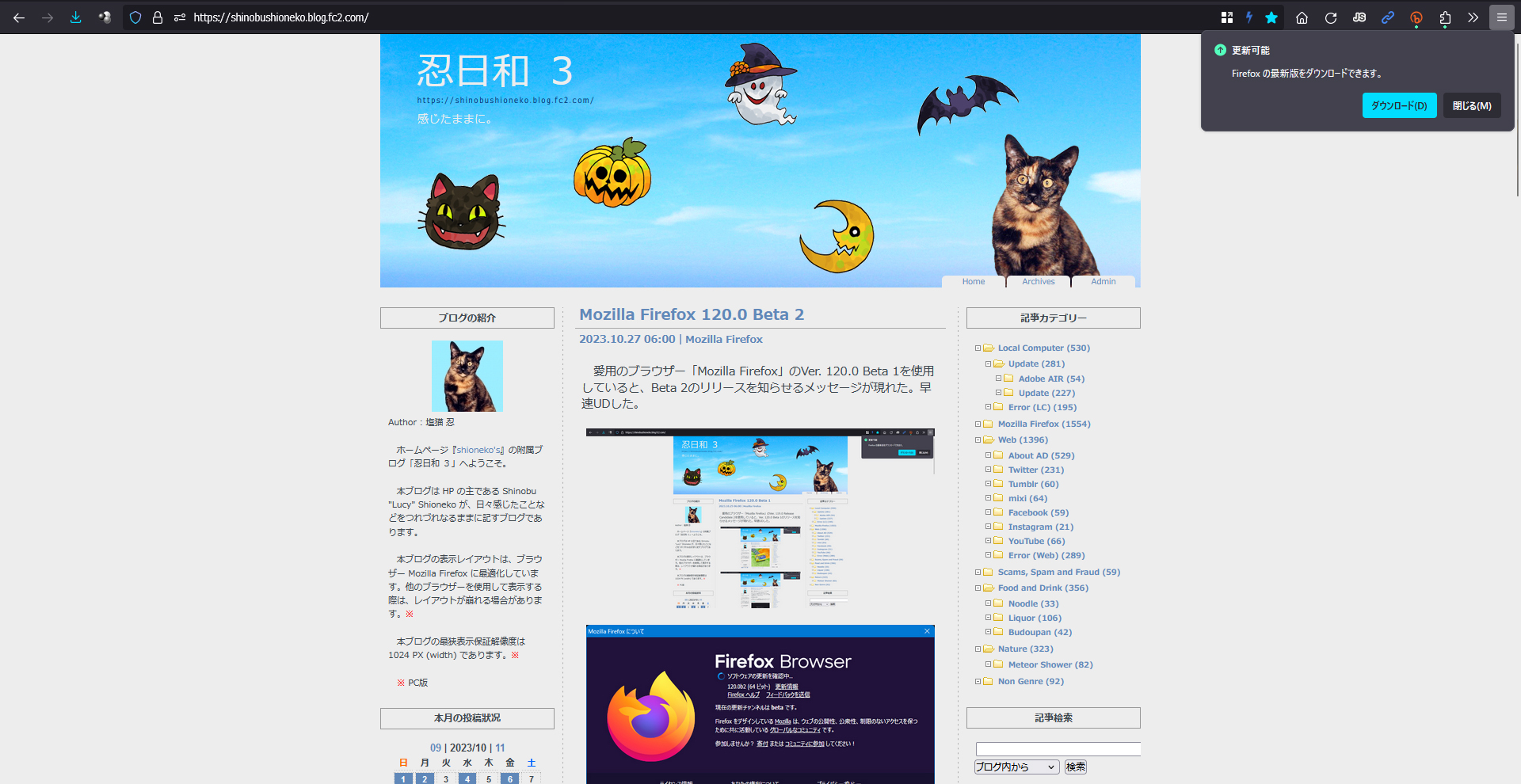 Mozilla Firefox 120.0 Beta 3
