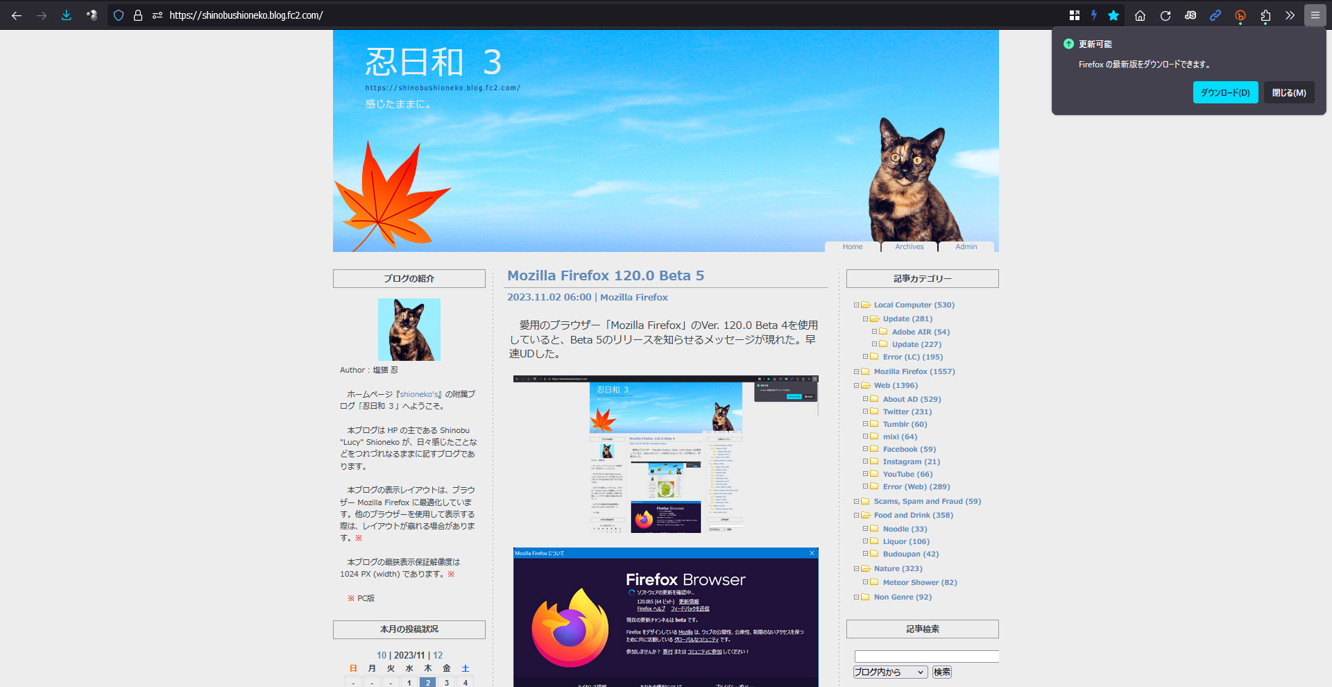Mozilla Firefox 120.0 Beta 6